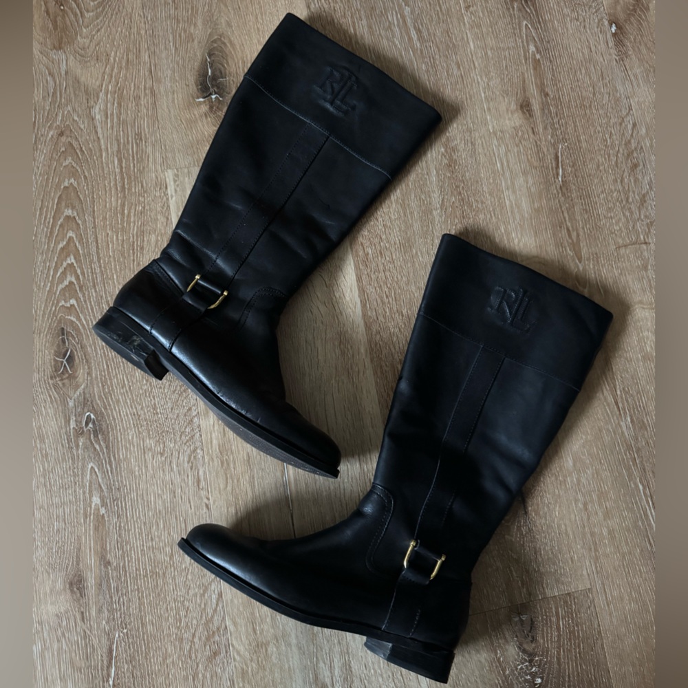 Lauren Ralph Lauren  Black Tall Knee‎ High Boots Black Size 8